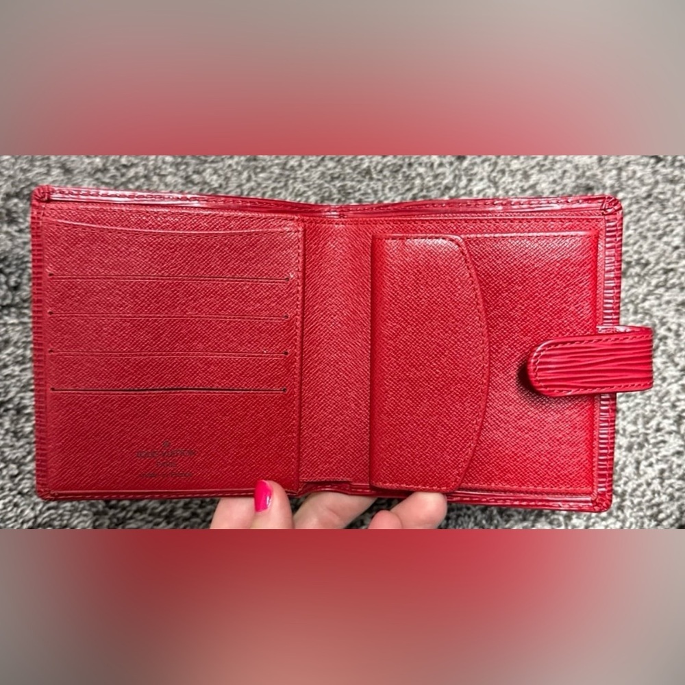 Louis Vuitton red epi leather compact wallet - Picture 3 of 7